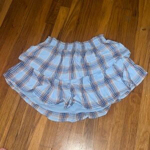 Aerie Plaid Tiered Skirt